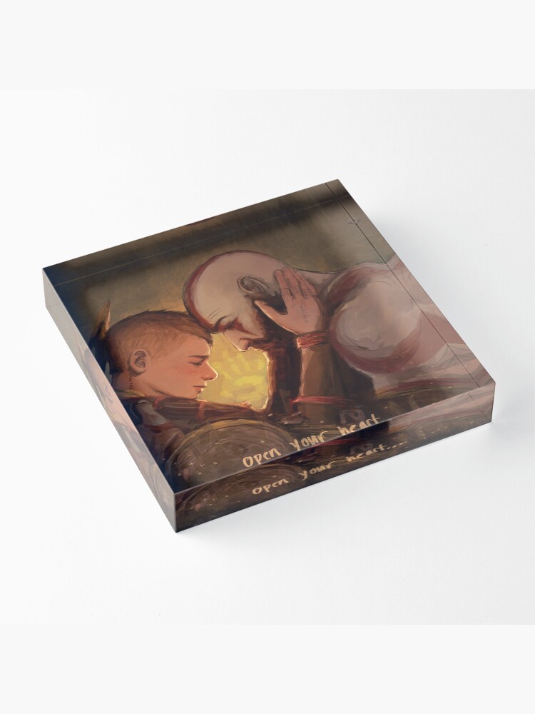 Alternate view of Atreus and Kratos Acrylic Block