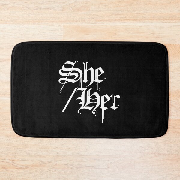 Item preview, Gothic pronouns She/Her - LGBTQ+ pronouns badge designed and sold by CuriosumArt.