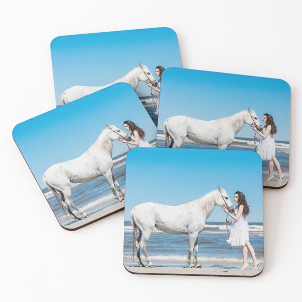 Item preview, Beautiful woman bonding with her white horse designed and sold by HofTao.
