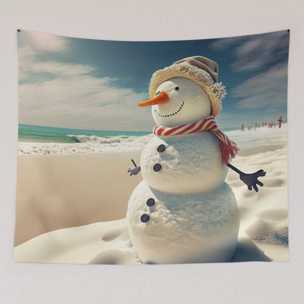 Item preview, Snowman on the Beach designed and sold by designmetaspace.