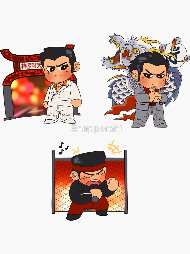 Ryu Ga Gotoku Like A Dragon Kiryu Kazuma 3 Sticker Set Sticker For