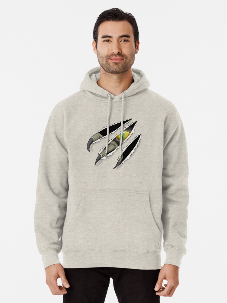 Mens Pullover Hoodie Fleece with Pockets The Dinosaur Claws