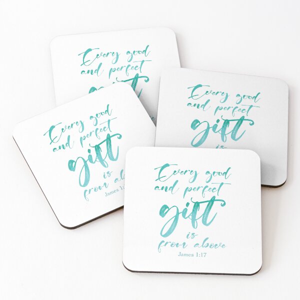 Item preview, James 1:17 Christian Quote Teal designed and sold by amazingjoy.