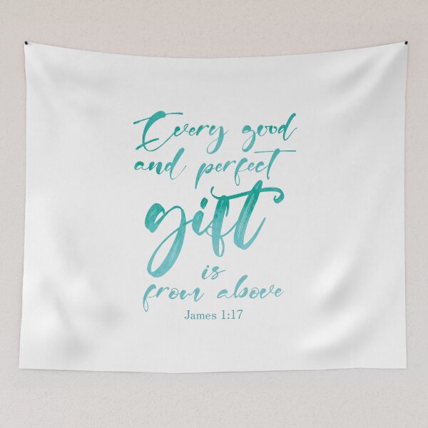 Item preview, James 1:17 Christian Quote Teal designed and sold by amazingjoy.