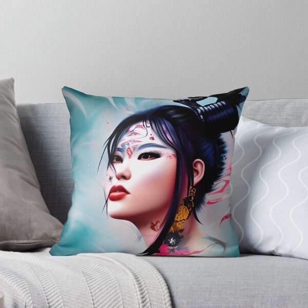 Item preview, Beautiful Asian girl with earrings abstract designed and sold by Stratomi.