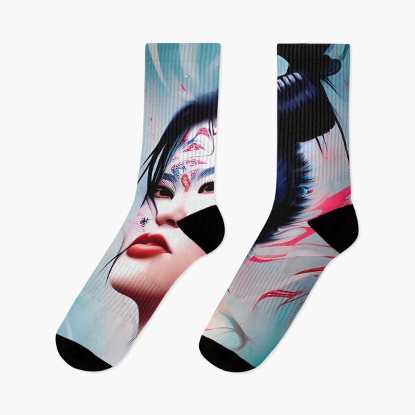 Item preview, Beautiful Asian girl with earrings abstract designed and sold by Stratomi.