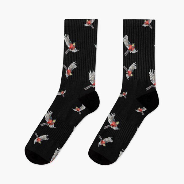 Artikelvorschau, Bird red pattern a watercolor illustration black entworfen und verkauft von Yana Mustafina | Boho Soulful Designs.