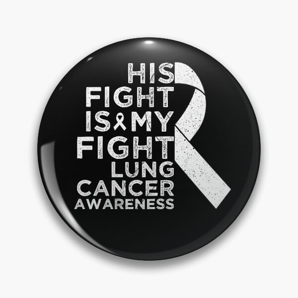 Item preview, His Fight Is My Fight Lung Cancer Awareness White Ribbon Vintage designed and sold by cssdru.