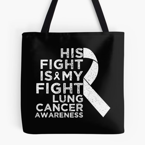 Item preview, His Fight Is My Fight Lung Cancer Awareness White Ribbon Vintage designed and sold by cssdru.
