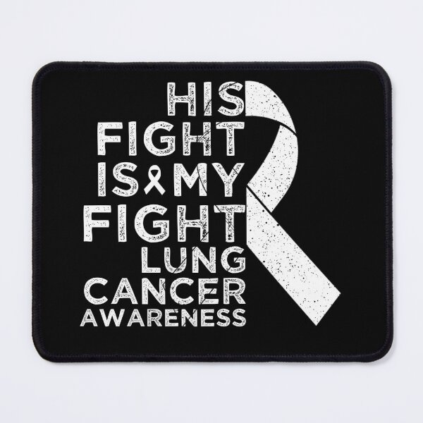 Item preview, His Fight Is My Fight Lung Cancer Awareness White Ribbon Vintage designed and sold by cssdru.