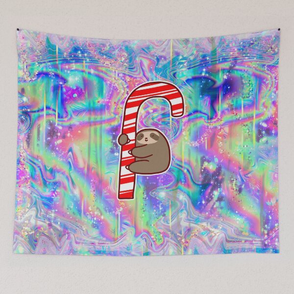 Item preview, Candy Cane Sloth Rainbow Holographic designed and sold by SaradaBoru.