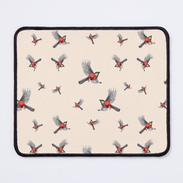 Item preview, Bird red pattern a watercolor illustration pink designed and sold by Yana Mustafina | Boho Soulful Designs.