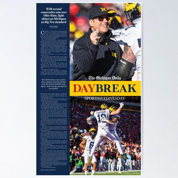 Item preview, 11/30 The Michigan Daily Back Cover (Michigan vs. OSU) designed and sold by michigan-daily.