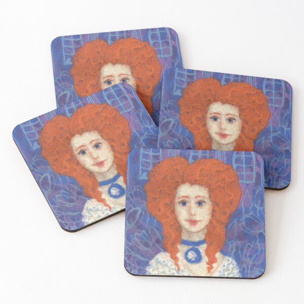 Item preview, Ginger Hair, Redhaired Lady, Felted Wool, Orange Blue designed and sold by Julia Khoroshikh.