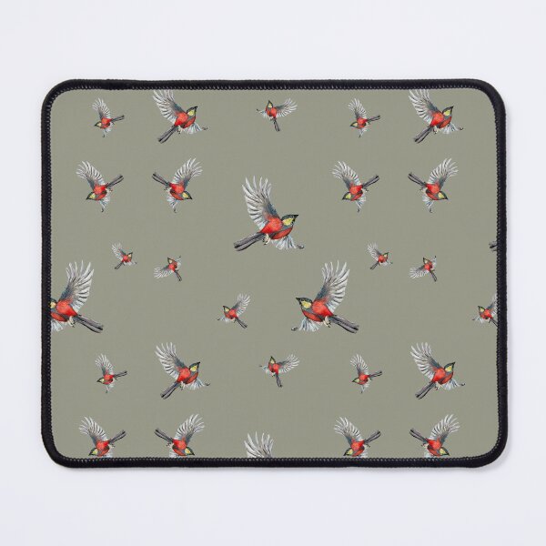 Item preview, Bird red pattern a watercolor illustration mint designed and sold by Yana Mustafina | Boho Soulful Designs.