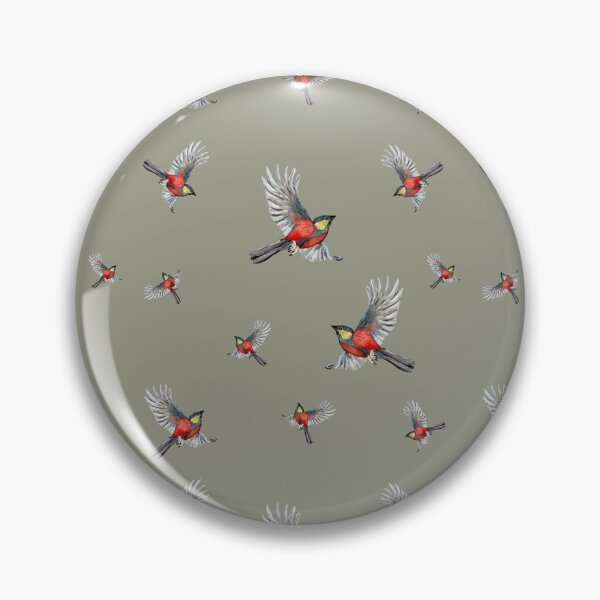 Item preview, Bird red pattern a watercolor illustration mint designed and sold by Yana Mustafina | Boho Soulful Designs.