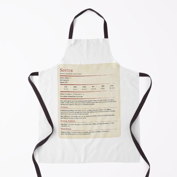 Item preview, D&D Sister Stat Block Gift designed and sold by sunburstrpg.