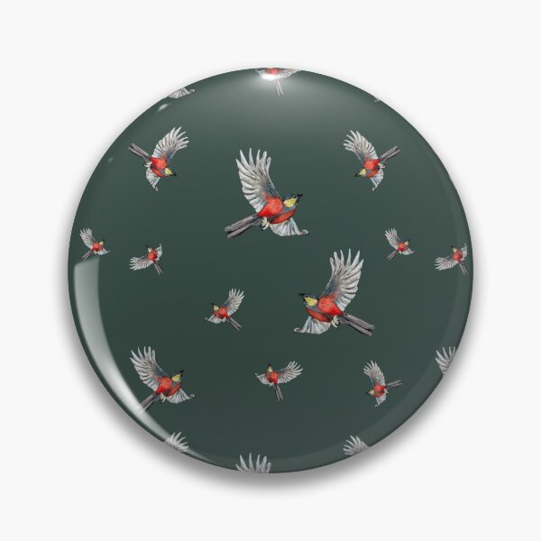 Artikelvorschau, Bird red pattern a watercolor illustration hold green entworfen und verkauft von Yana Mustafina | Boho Soulful Designs.
