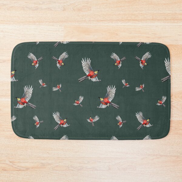 Item preview, Bird red pattern a watercolor illustration hold green designed and sold by Yana Mustafina | Boho Soulful Designs.