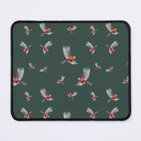 Item preview, Bird red pattern a watercolor illustration hold green designed and sold by Yana Mustafina | Boho Soulful Designs.