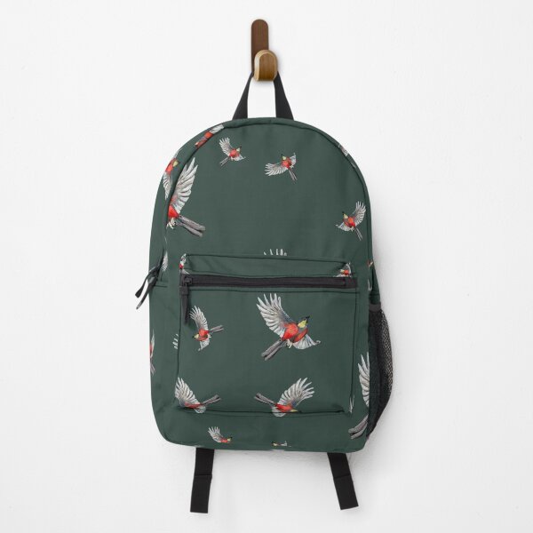 Item preview, Bird red pattern a watercolor illustration hold green designed and sold by Yana Mustafina | Boho Soulful Designs.