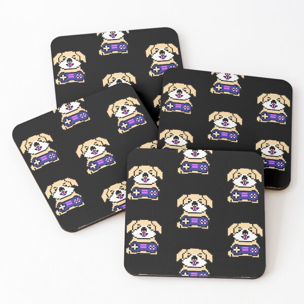 Item preview, GAMER PUPPY - PIXEL ART cute dog with console pad designed and sold by w1ckerman.