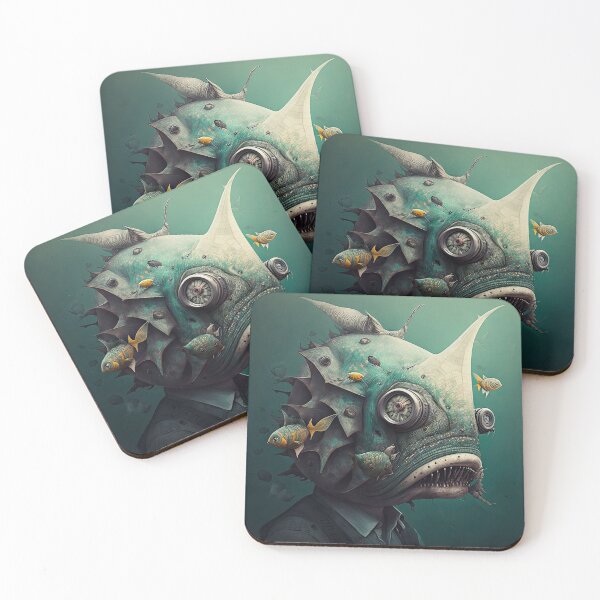 Item preview, Weird unusual art with a man and a fish designed and sold by mrlongfield.