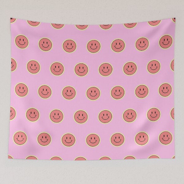Item preview, Cute and Happy Pink Smiley Face Pattern designed and sold by luckymooninc.