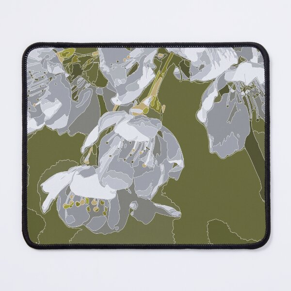 Item preview, floral theme white flowers green background designed and sold by SunGraphicArt.