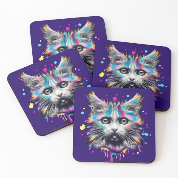 Item preview, Paint Splatter Kitten  designed and sold by Heather Land.