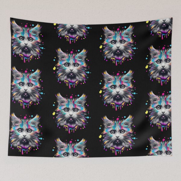 Item preview, Paint Splatter Kitten  designed and sold by Heather Land.