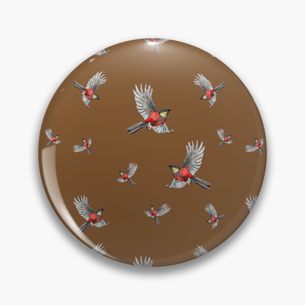 Item preview,  Bird red pattern a watercolor illustration brown designed and sold by Yana Mustafina | Boho Soulful Designs.