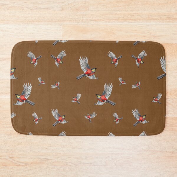 Item preview,  Bird red pattern a watercolor illustration brown designed and sold by Yana Mustafina | Boho Soulful Designs.