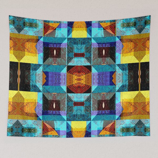 Item preview, POWERFUL LUMINOUS RADIAL COSMIC LABYRINTH PATCHWORK -  SPIRITUAL AWAKENING CUBIC GEOMETRIC ART PATTERN IN DEEP* designed and sold by Ralek.