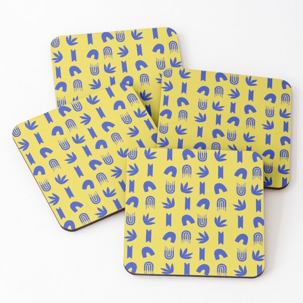 Item preview, Yellow blue abstract pattern designed and sold by moxdesign.