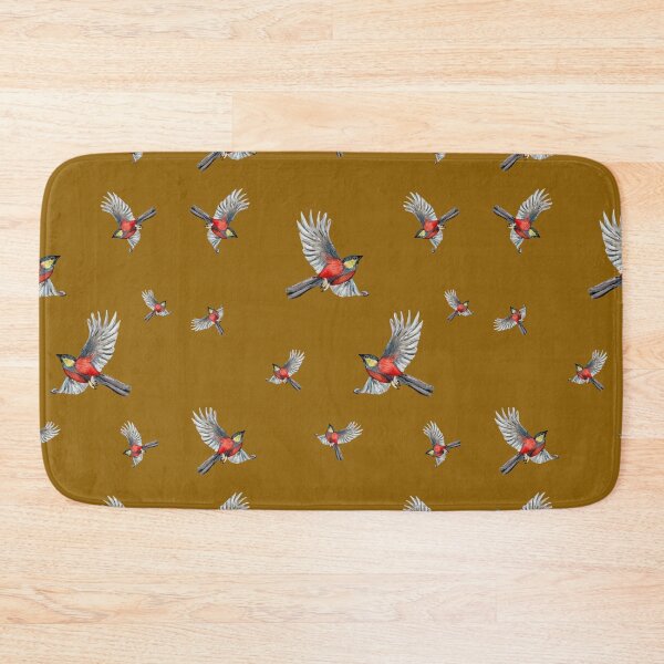Item preview, Bird red ocher pattern a watercolor illustration  designed and sold by Yana Mustafina | Boho Soulful Designs.