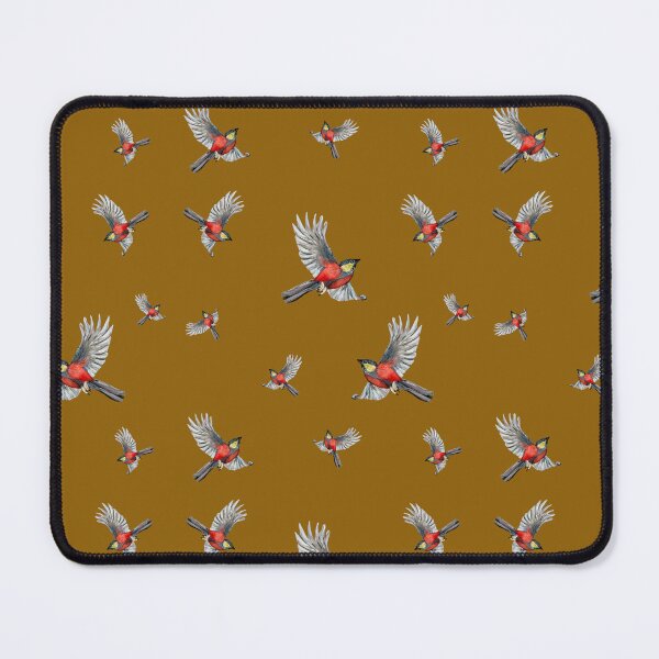 Item preview, Bird red ocher pattern a watercolor illustration designed and sold by Yana Mustafina | Boho Soulful Designs.