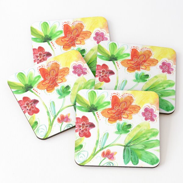Item preview, Modern watercolor flowers sketch art designed and sold by lausn.