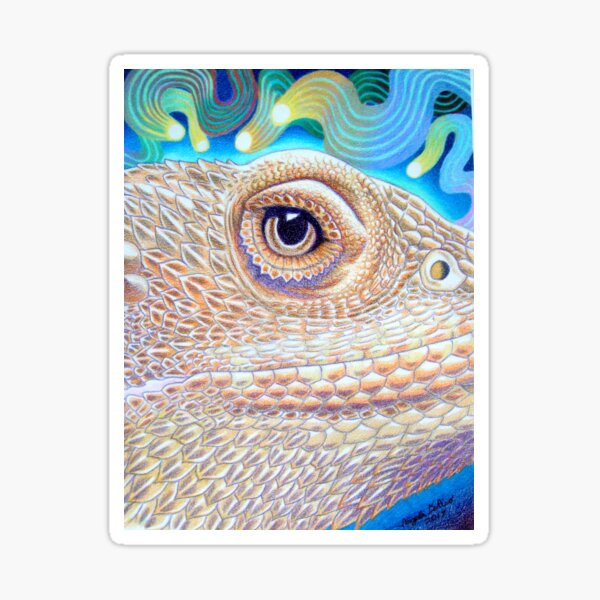 Dragon Star, Bearded Dragon Art Sticker