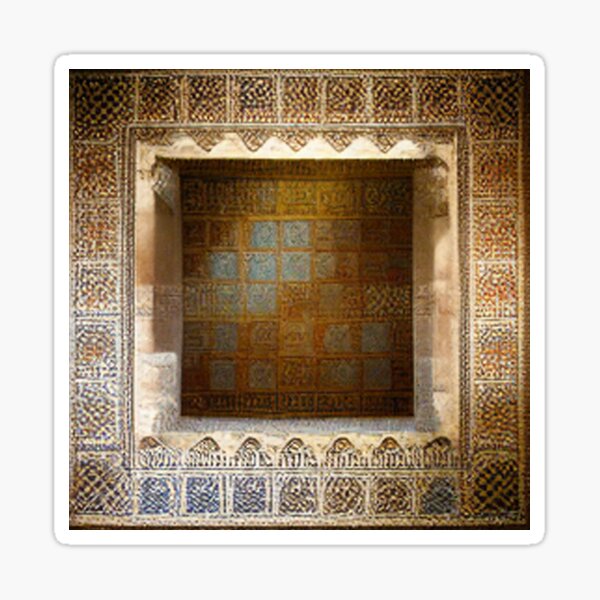 Item preview, mosaic of Al-Hamra Palace /castle and ancient Arab Islamic architecture spain designed and sold by MaissaArt.