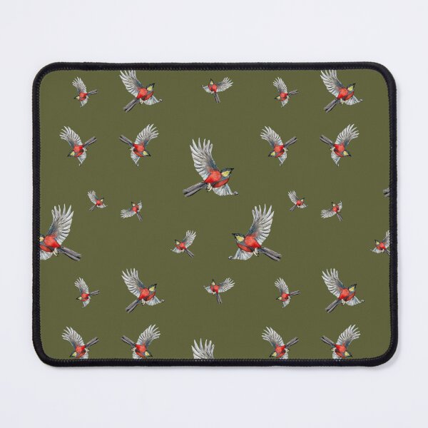 Item preview, Bird red green pattern a watercolor illustration designed and sold by Yana Mustafina | Boho Soulful Designs.