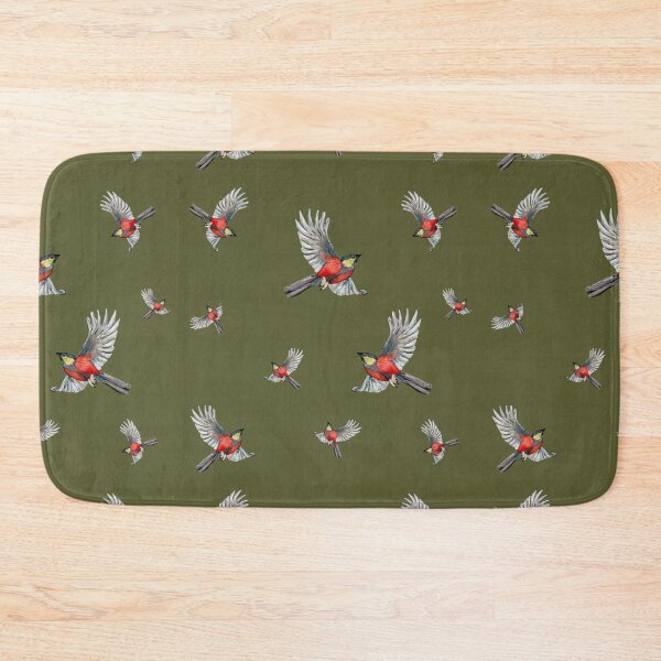 Item preview, Bird red green pattern a watercolor illustration  designed and sold by Yana Mustafina | Boho Soulful Designs.