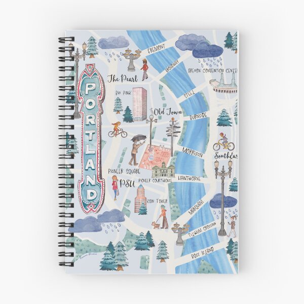 Item preview, Portland Illustrated Map (Square) designed and sold by roseannepaints.