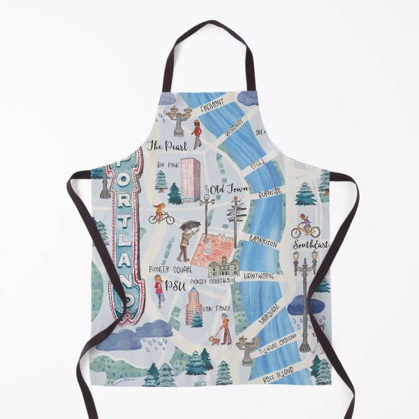 Item preview, Portland Illustrated Map (Square) designed and sold by roseannepaints.
