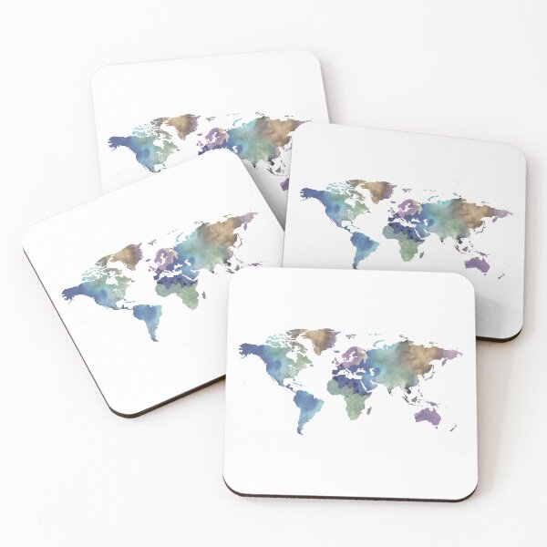 Item preview, Watercolor Map Of The World Silhouette PNG Design XXVI designed and sold by Irina Sztukowski.