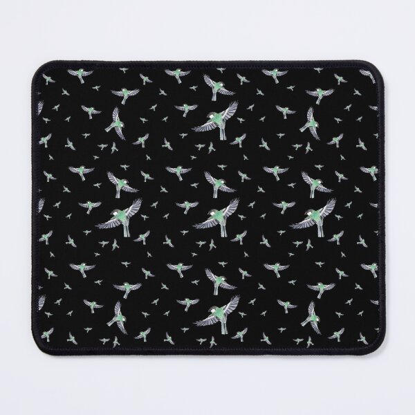 Item preview, Bird green fly pattern a watercolor illustration black designed and sold by Yana Mustafina | Boho Soulful Designs.