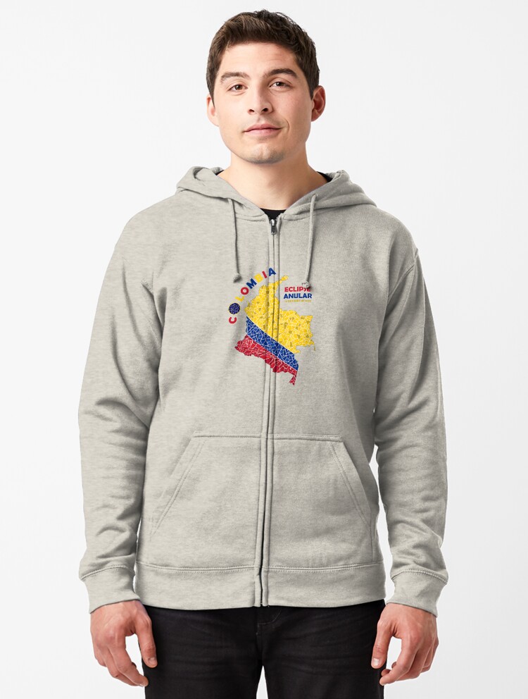 Thumbnail 1 of 5, Zipped Hoodie, Colombia Annular Eclipse 2023 designed and sold by Eclipse2024.