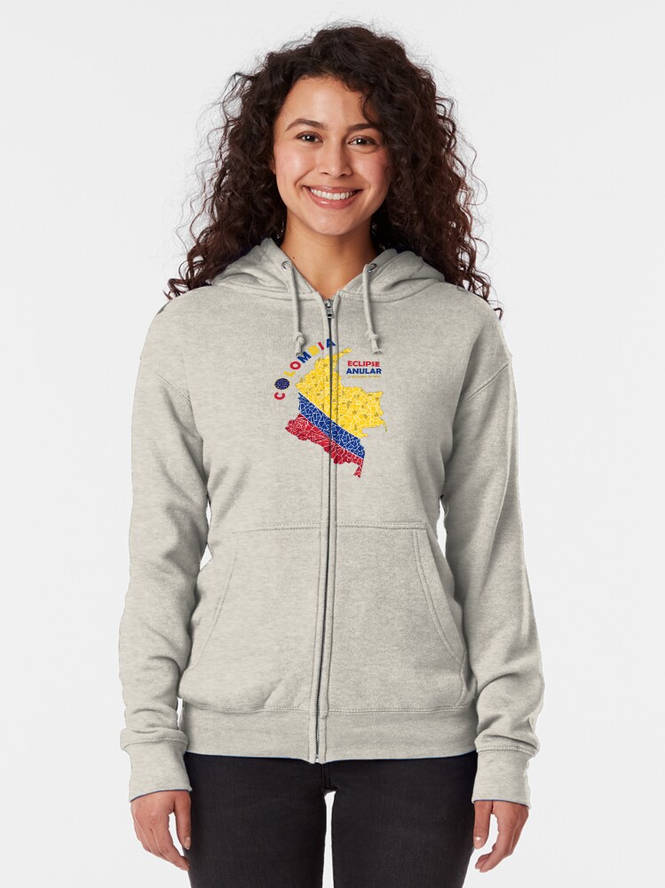 Thumbnail 2 of 5, Zipped Hoodie, Colombia Annular Eclipse 2023 designed and sold by Eclipse2024.