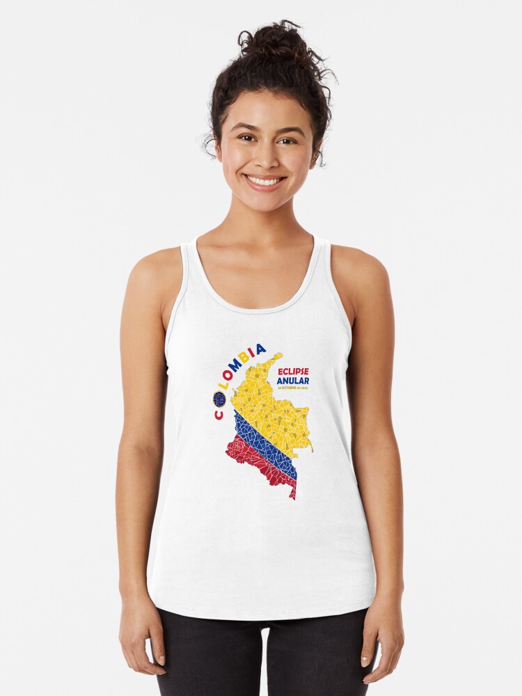 Thumbnail 1 of 3, Racerback Tank Top, Colombia Annular Eclipse 2023 designed and sold by Eclipse2024.