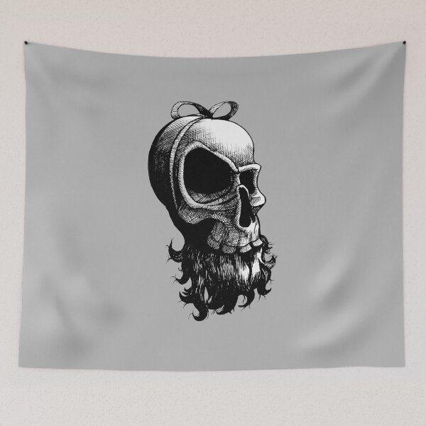 Item preview, Christmas Santa Skull Drawing designed and sold by LarksDrawings.